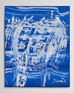 ALTERNATE VIEW OF CHIHULY BLANKET #25 IN IVORY/BLUE image number 2
