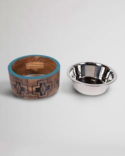 ALTERNATE VIEW OF STAINLESS STEEL/WOOD PET BOWL IN HARDING image number 2