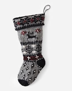 REINDEER STOCKING IN LIGHT OLIVE image number 1