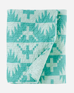 SPIDER ROCK PRINTED COVERLET SET IN AQUA image number 1