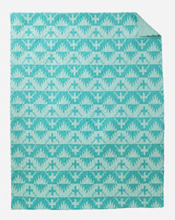 ALTERNATE VIEW OF SPIDER ROCK PRINTED COVERLET SET IN AQUA image number 2