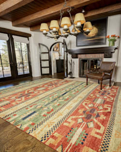 ANAZAZI HANDMADE RUG IN GREEN/RED image number 3