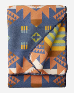 ALTERNATE VIEW OF JOURNEY WEST CRAFTSMAN BLANKET IN BLUE image number 3