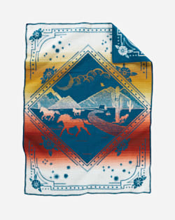 ALTERNATE VIEW OF WIND RIDERS CRIB BLANKET IN BLUE image number 2