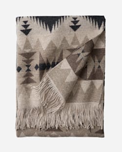 ALTERNATE VIEW OF SONORA FRINGED THROW IN TAN image number 3