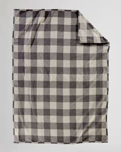 ALTERNATE VIEW OF ROB ROY ORGANIC COTTON BLANKET IN CREAM/SLATE image number 2