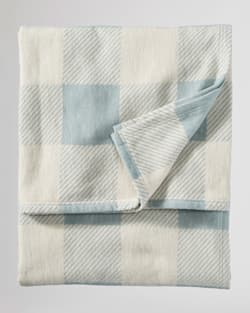 ALTERNATE VIEW OF ROB ROY ORGANIC COTTON BLANKET IN CREAM/SHALE image number 3
