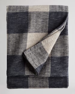 ALTERNATE VIEW OF ROB ROY ORGANIC COTTON THROW IN CREAM/SLATE image number 2