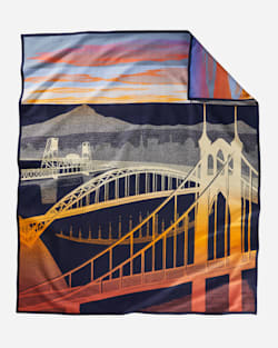 ALTERNATE VIEW OF BRIDGE CITY BLANKET IN COPPER MULTI image number 2