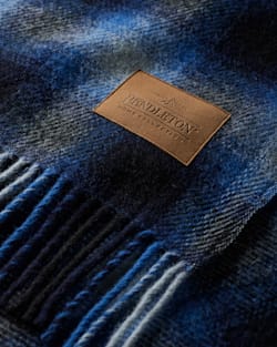 ALTERNATE VIEW OF MOTOR ROBE THROW WITH LEATHER CARRIER IN MIDNIGHT OMBRE image number 4