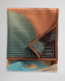 ALTERNATE VIEW OF RESTING PLACE BLANKET IN TAN/TURQUOISE image number 3