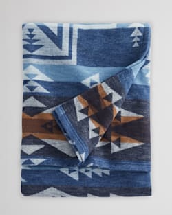 FOLDED VIEW OF SILVER CITY ORGANIC COTTON THROW IN DENIM image number 2