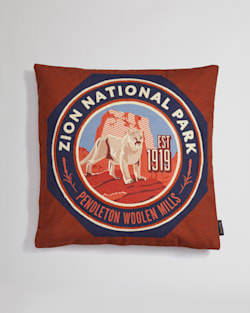 ZION NATIONAL PARK PATCH PILLOW IN RED MULTI image number 1