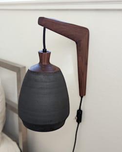 PARK SLOPE CERAMIC PLUG-IN SCONCE IN MATTE BLACK image number 1