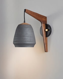 PARK SLOPE CERAMIC WIRED SCONCE IN MATTE BLACK image number 1