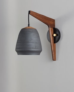 ALTERNATE VIEW OF PARK SLOPE CERAMIC WIRED SCONCE IN MATTE BLACK image number 2
