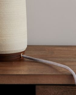 ALTERNATE VIEW OF RAW STONEWARE TABLE LAMP IN WHITE image number 4