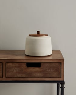 RAW STONEWARE KITCHEN CANISTER IN WHITE image number 1