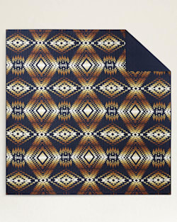 MISSION TRAILS PRINTED COVERLET SET IN NAVY MULTI image number 1