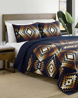 ALTERNATE VIEW OF MISSION TRAILS PRINTED COVERLET SET IN NAVY MULTI image number 4
