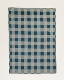 FLAT BACK VIEW OF ROB ROY ORGANIC COTTON BLANKET IN MARINE image number 3