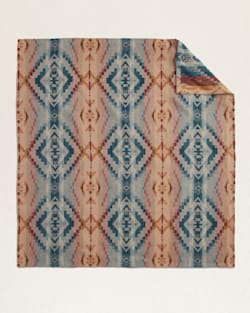 ALTERNATE VIEW OF CARICO LAKE/STRIPE ORGANIC COTTON THROW GIFT PACK IN SANDSHELL/ANDORA image number 3