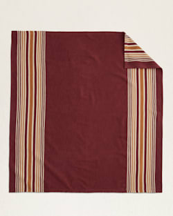 ALTERNATE VIEW OF CARICO LAKE/STRIPE ORGANIC COTTON THROW GIFT PACK IN SANDSHELL/ANDORA image number 4