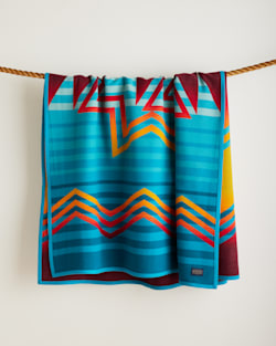 ALTERNATE VIEW OF MANY NATIONS BLANKET IN TURQUOISE MULTI image number 5