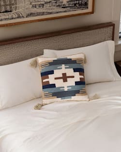ALTERNATE VIEW OF SHIPROCK EMBROIDERED SQUARE PILLOW IN TAN image number 2