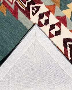 CLOSEUP VIEW OF HIGHLAND PEAK RUG IN TEAL image number 3