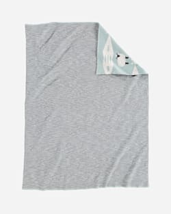 ALTERNATE VIEW OF KNIT BABY BLANKET WITH BEANIE IN SHEEP DREAMS BLUE/GREEN image number 3