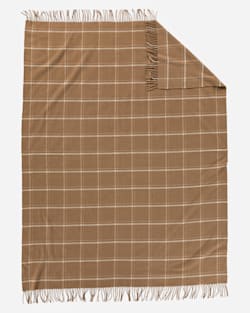 ADDITIONAL VIEW OF 5TH AVENUE WINDOWPANE MERINO THROW IN CAMEL image number 2
