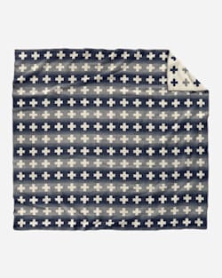 ADDITIONAL VIEW OF MERIDIAN CROSSING BLANKET IN WHITE/GREY/NAVY image number 2