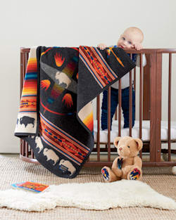 ADDITIONAL VIEW OF BIG MEDICINE CRIB BLANKET IN OXFORD image number 3