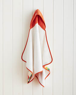 ALTERNATE VIEW OF WILD BLOOMS HOODED BABY TOWEL IN WHITE/CORAL MULTI image number 3