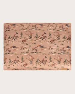 ALTERNATE VIEW OF COWBOY PLAINS ALL SEASON PET BED - NAPPER IN TAN COWBOY PLAINS image number 2