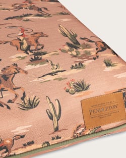 ALTERNATE VIEW OF COWBOY PLAINS ALL SEASON PET BED - NAPPER IN TAN COWBOY PLAINS image number 3