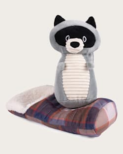 ALTERNATE VIEW OF PET PLUSH CAMPING RACOON TOY IN RACOON image number 2