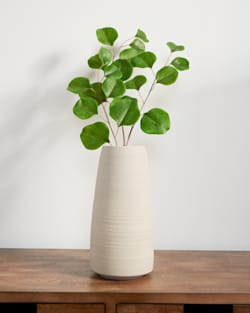 ALTERNATE VIEW OF HANDMADE STONEWARE & WOOD STEM VASE IN NATURAL image number 2