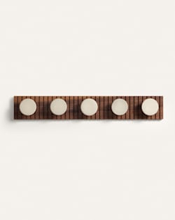 ALTERNATE VIEW OF HANDMADE STONEWARE & WOOD COAT HANGER IN NATURAL image number 2