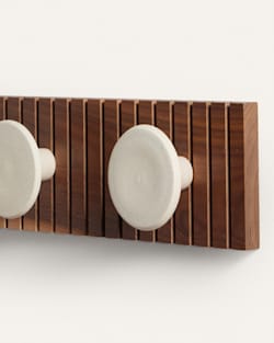 ALTERNATE VIEW OF HANDMADE STONEWARE & WOOD COAT HANGER IN NATURAL image number 4
