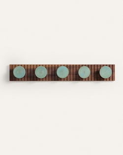 ALTERNATE VIEW OF HANDMADE STONEWARE & WOOD COAT HANGER IN SEAFOAM image number 2