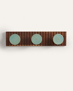 ALTERNATE VIEW OF HANDMADE STONEWARE & WOOD COAT HANGER IN SEAFOAM image number 3