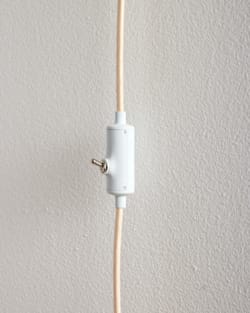 ALTERNATE VIEW OF HANDMADE STONEWARE & WOOD SCONCE IN SUNSET STRIPE image number 3