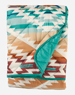ALTERNATE VIEW OF PAGOSA SPRINGS PACKABLE THROW IN AQUA image number 3