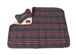 ALTERNATE VIEW OF CLASSIC PLAID THROW AND TOY IN GREY STEWART TARTAN image number 2