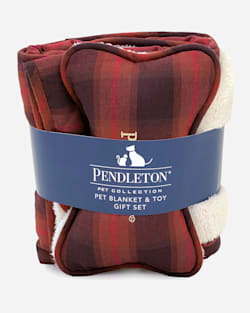 CLASSIC PLAID THROW AND TOY IN RED OMBRE PLAID image number 1