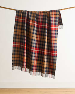 FIRESIDE THROW IN HICKORY NAVY/RUST image number 1