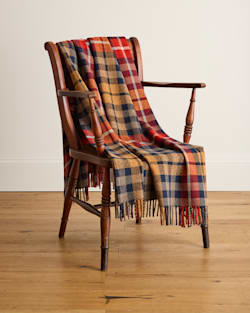 ALTERNATE VIEW OF FIRESIDE THROW IN HICKORY NAVY/RUST image number 3