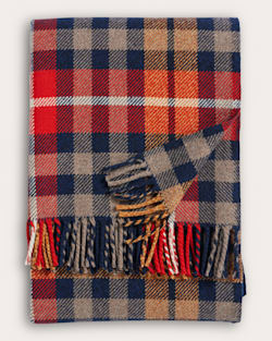 ALTERNATE VIEW OF FIRESIDE THROW IN HICKORY NAVY/RUST image number 4
